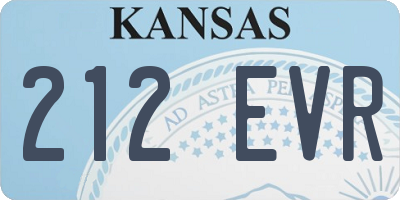 KS license plate 212EVR