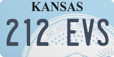 KS license plate 212EVS
