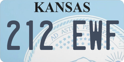 KS license plate 212EWF