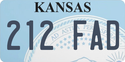 KS license plate 212FAD