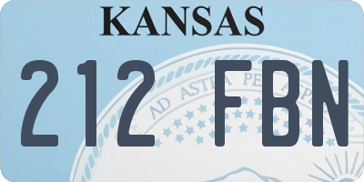 KS license plate 212FBN