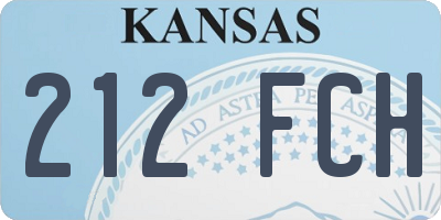 KS license plate 212FCH
