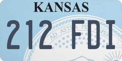 KS license plate 212FDI