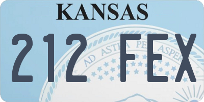 KS license plate 212FEX