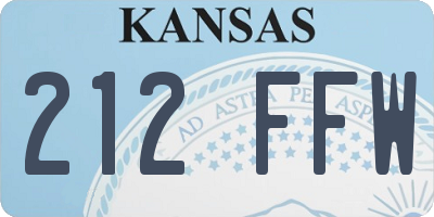KS license plate 212FFW