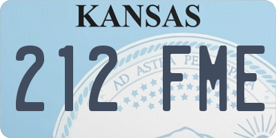 KS license plate 212FME