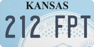 KS license plate 212FPT