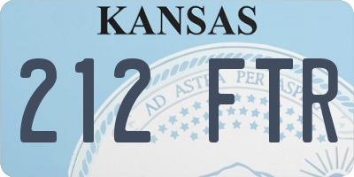 KS license plate 212FTR