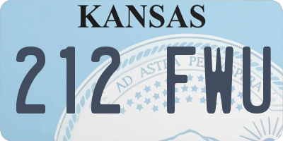 KS license plate 212FWU