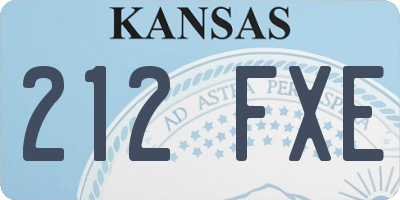 KS license plate 212FXE