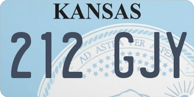 KS license plate 212GJY
