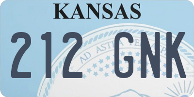 KS license plate 212GNK