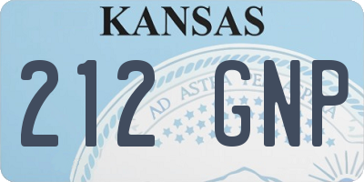 KS license plate 212GNP