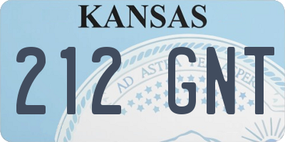 KS license plate 212GNT