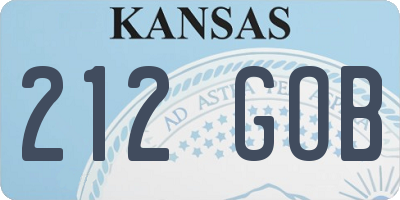 KS license plate 212GOB