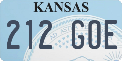 KS license plate 212GOE