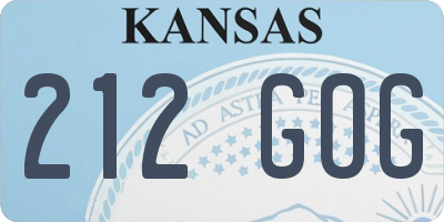 KS license plate 212GOG