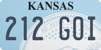 KS license plate 212GOI