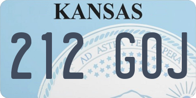 KS license plate 212GOJ