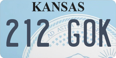 KS license plate 212GOK