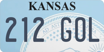 KS license plate 212GOL