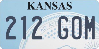 KS license plate 212GOM