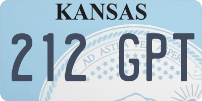 KS license plate 212GPT