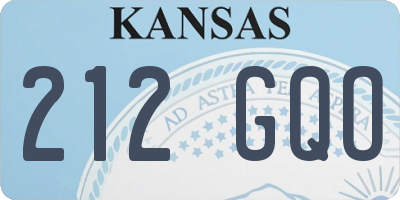 KS license plate 212GQO