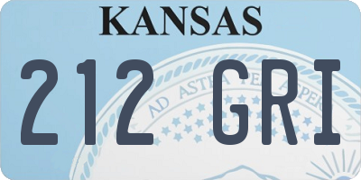 KS license plate 212GRI
