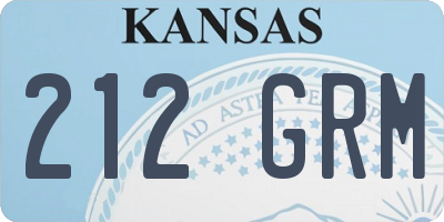 KS license plate 212GRM