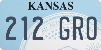 KS license plate 212GRO
