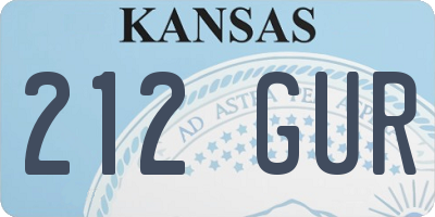 KS license plate 212GUR