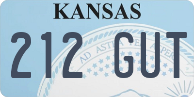 KS license plate 212GUT