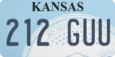 KS license plate 212GUU