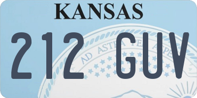 KS license plate 212GUV
