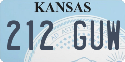 KS license plate 212GUW