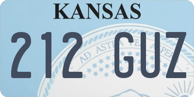 KS license plate 212GUZ