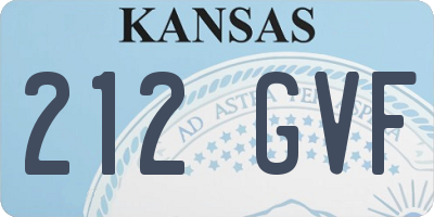 KS license plate 212GVF