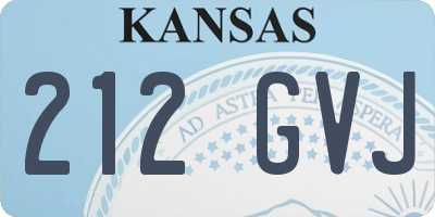 KS license plate 212GVJ