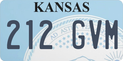 KS license plate 212GVM