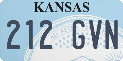 KS license plate 212GVN
