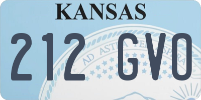 KS license plate 212GVO