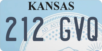 KS license plate 212GVQ