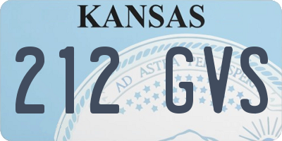 KS license plate 212GVS