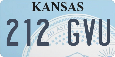 KS license plate 212GVU
