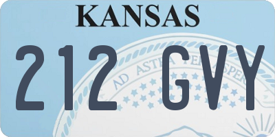 KS license plate 212GVY