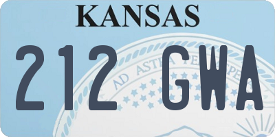 KS license plate 212GWA