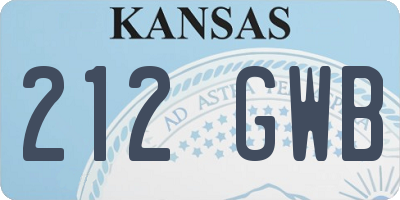 KS license plate 212GWB