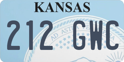KS license plate 212GWC