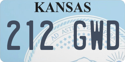 KS license plate 212GWD